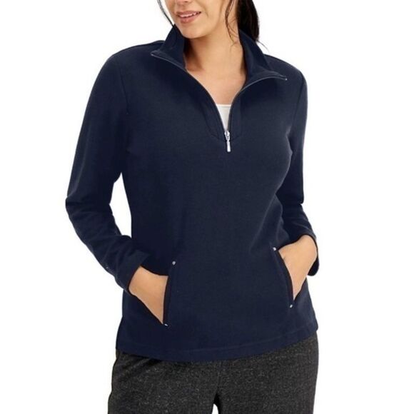 Thermal Textured Half Zip Sweatshirt XS - Picture 1 of 7